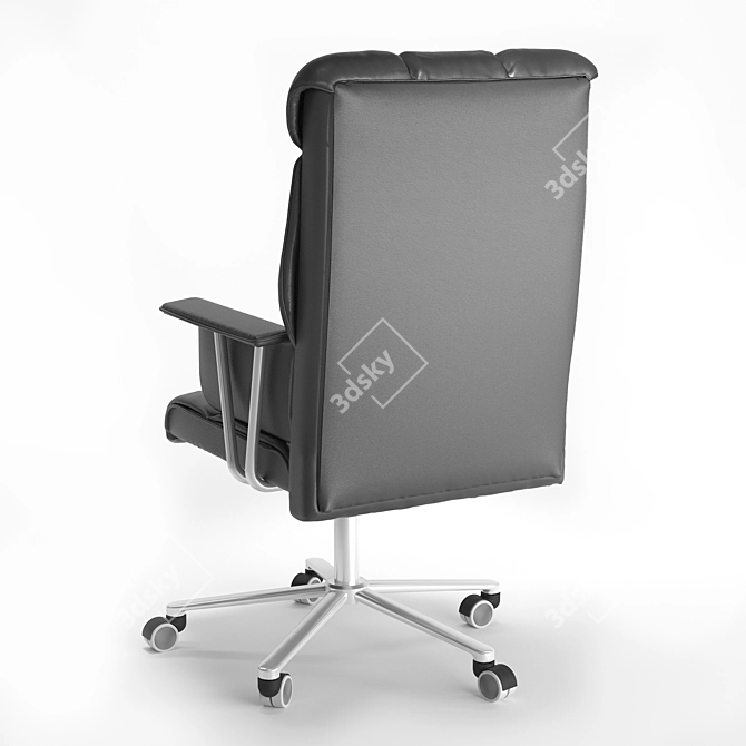 ErgoLuxe Black Office Chair 3D model image 3