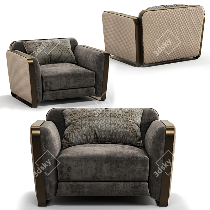 Contemporary Italian Single Sofa 3D model image 1