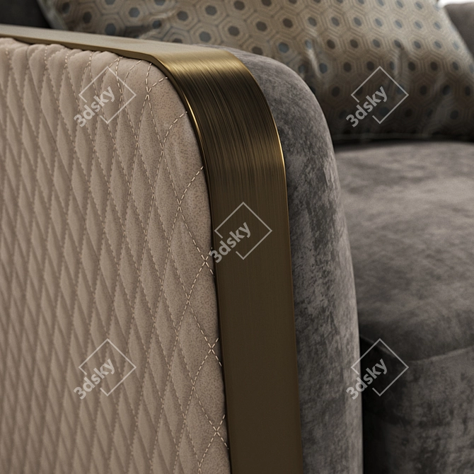 Contemporary Italian Single Sofa 3D model image 2