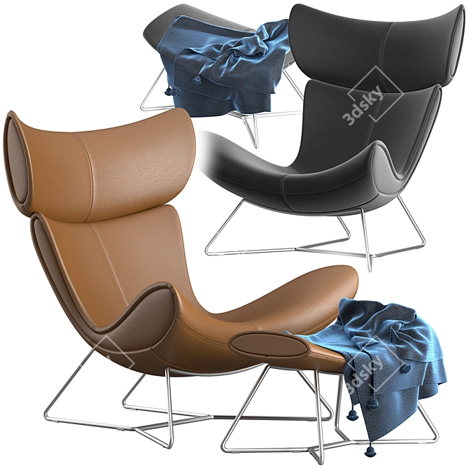 Modern BoConcept Imola Chair & Footstool 3D model image 1