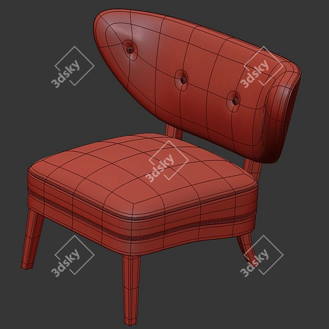 Vintage Otto Schultz Lounge Chair 3D model image 4