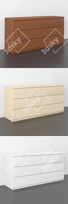 Modern 6-Drawer Chest - IKEA 3D model image 2