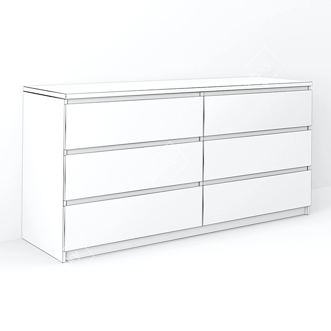 Modern 6-Drawer Chest - IKEA 3D model image 3