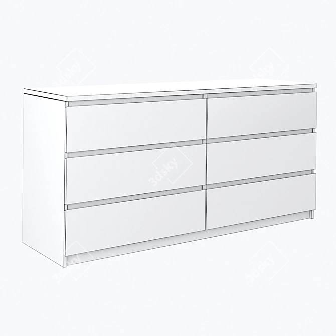 Modern 6-Drawer Chest - IKEA 3D model image 6