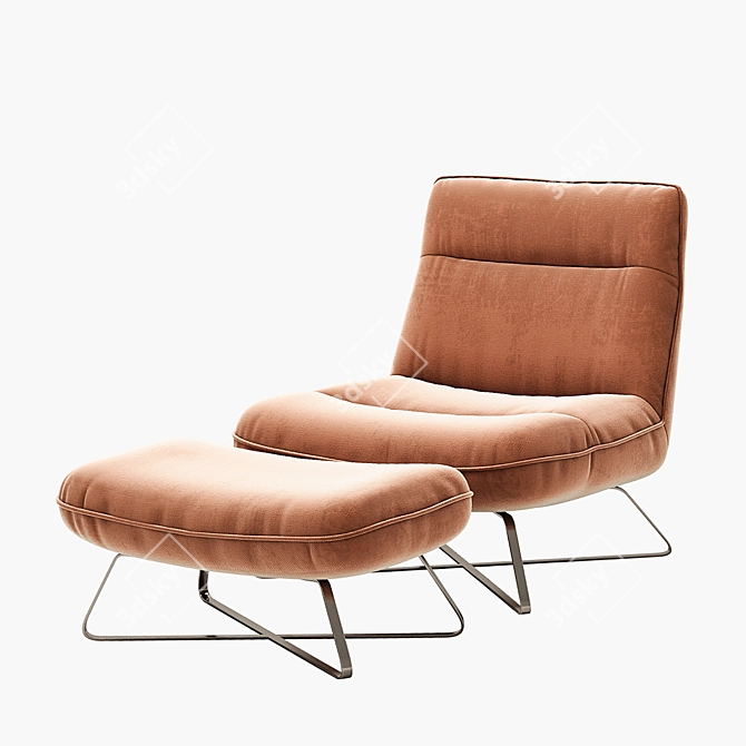 La Redoute Helma: Stylish Chair & Footrest 3D model image 1