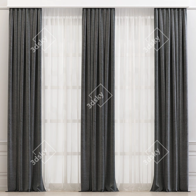 Revamped and Retopologized Curtain 3D model image 1