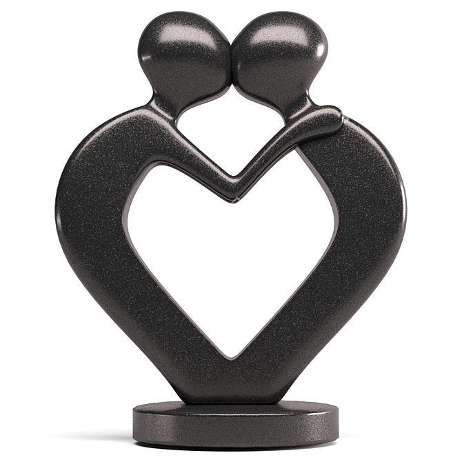 Eternal Love Iron Statue 3D model image 1