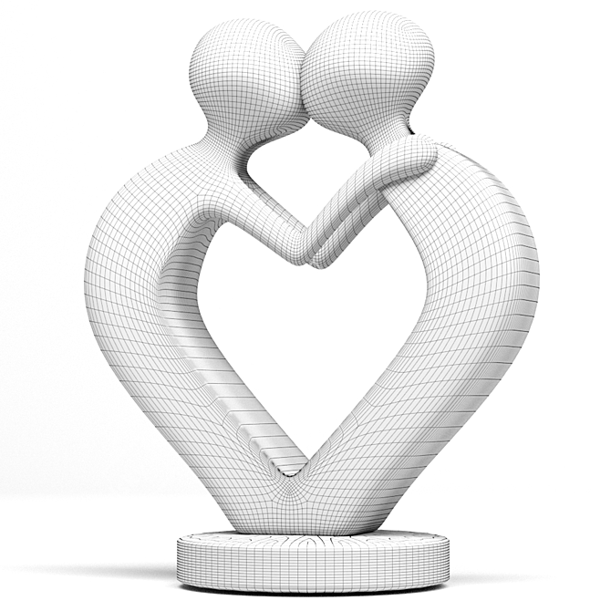 Eternal Love Iron Statue 3D model image 3