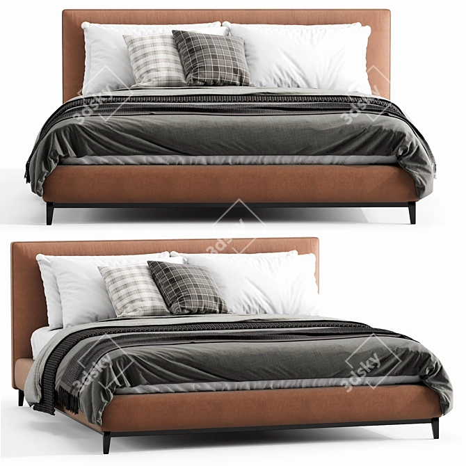 Sleek Minotti Andersen Bed: Contemporary Elegance for Your Bedroom 3D model image 1