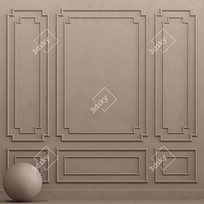 Elegant Molding: Simply Taupe 3D model image 1