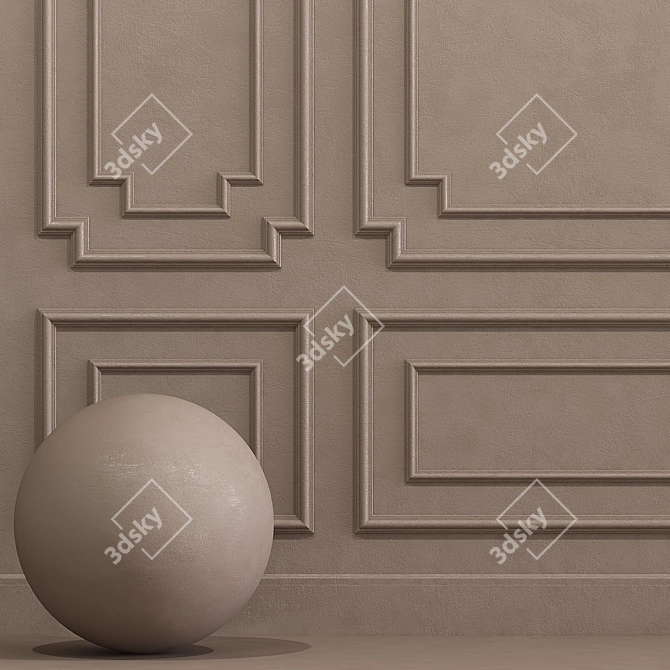 Elegant Molding: Simply Taupe 3D model image 2