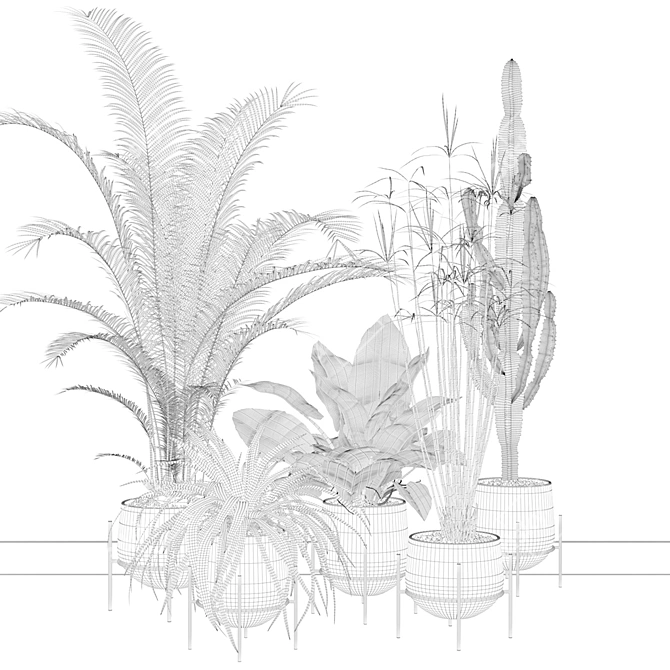 Botanical Beauties: 3D Plant Collection 3D model image 2