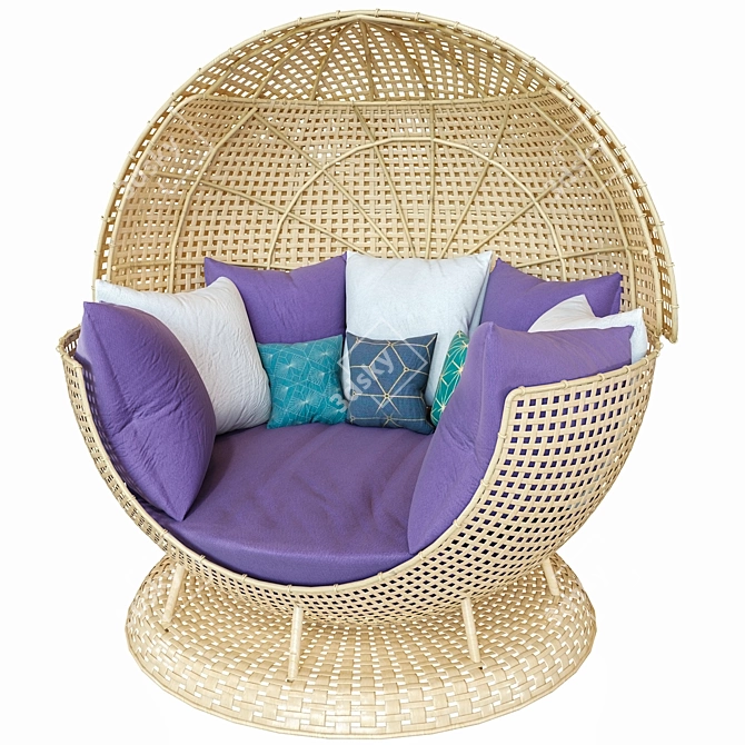 Rattan Garden Chair: Outdoor Elegance 3D model image 2