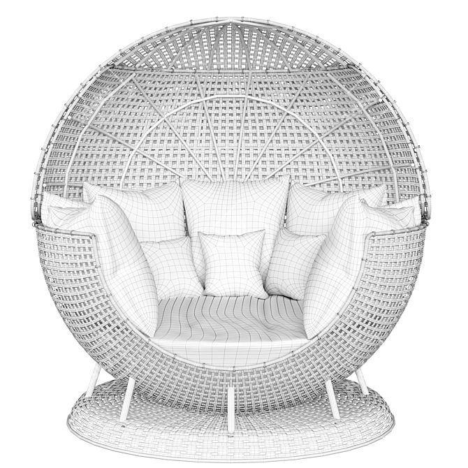 Rattan Garden Chair: Outdoor Elegance 3D model image 4