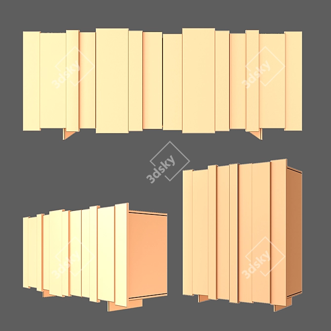 Striped Sideboard: Dallagnese Solution 3D model image 3