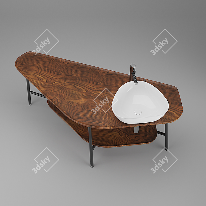 Modern Plural Big Washbasin 3D model image 3