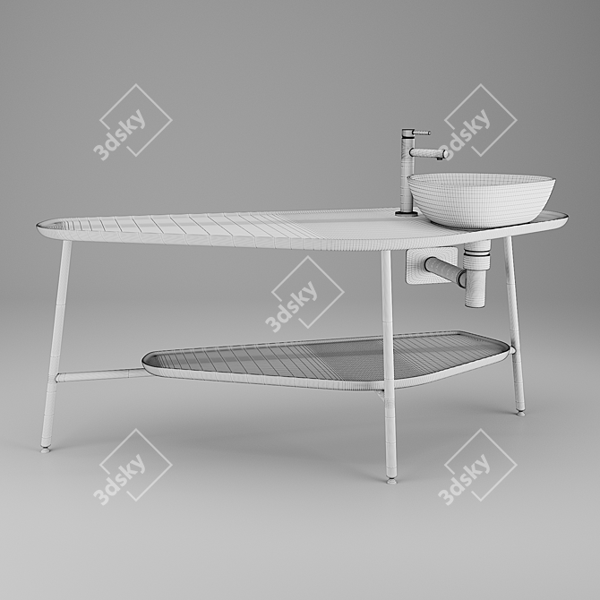 Modern Plural Big Washbasin 3D model image 4