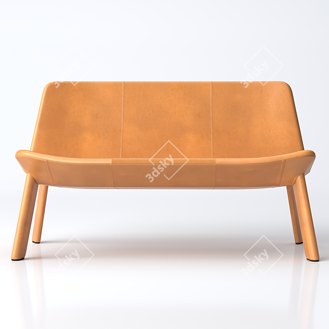 BluDot Neat Leather Settee 3D model image 2