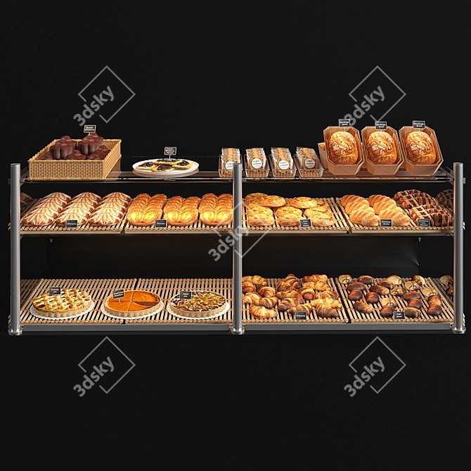 Viennoiserie Delight Showcase 3D model image 1