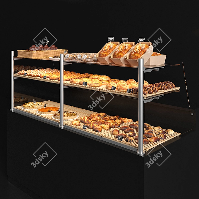 Viennoiserie Delight Showcase 3D model image 2