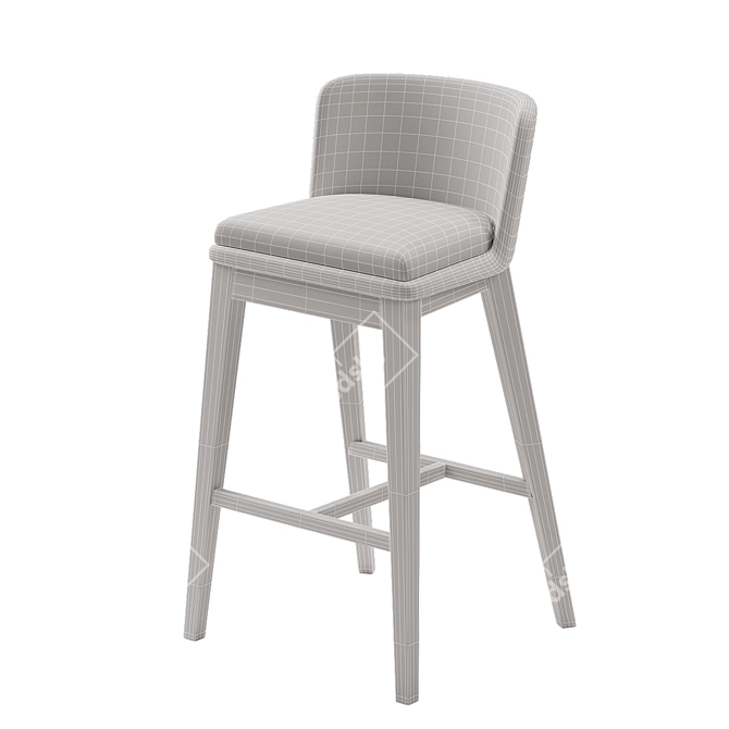 Elegant Arc Point Barstool 3D model image 3