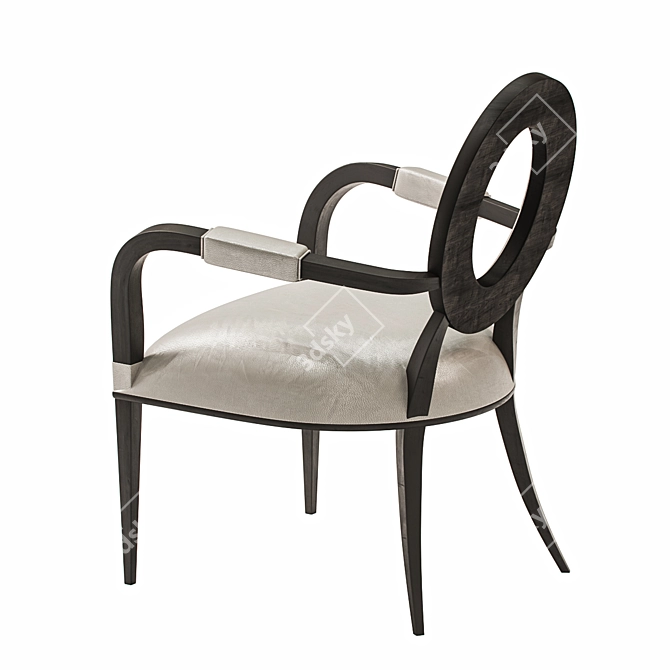 Modern Black Moon Chair: Sleek Design 3D model image 2