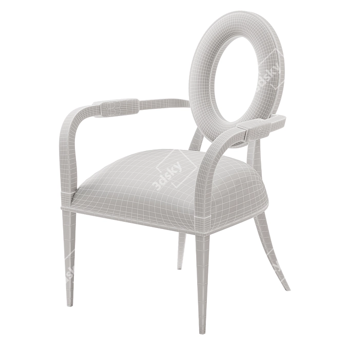 Modern Black Moon Chair: Sleek Design 3D model image 3