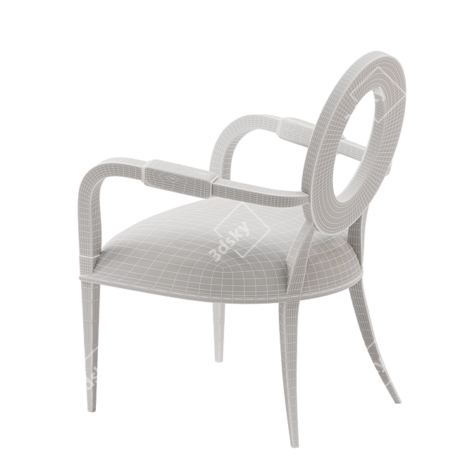 Modern Black Moon Chair: Sleek Design 3D model image 4