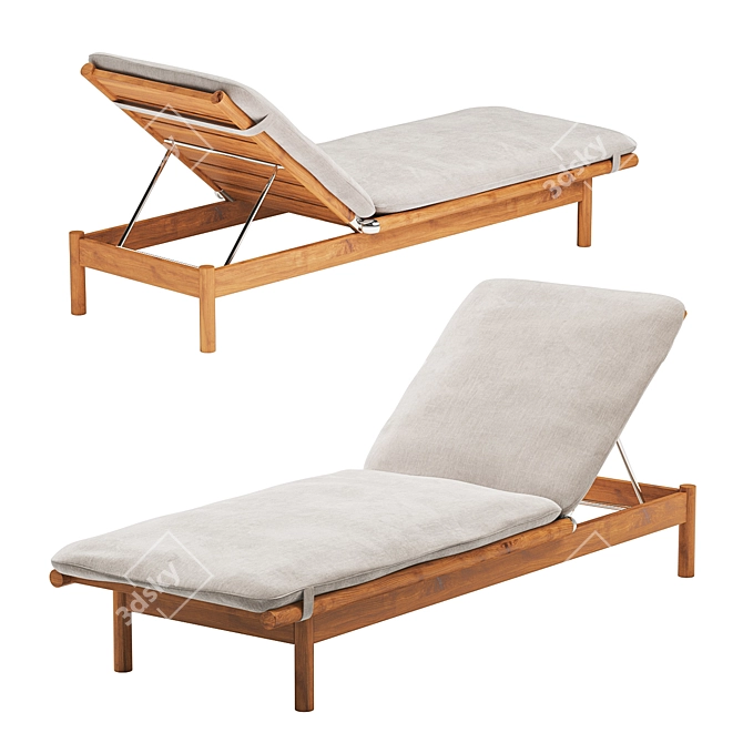 Dedon Tibbo Beach Chair: Luxury Outdoor Comfort 3D model image 1