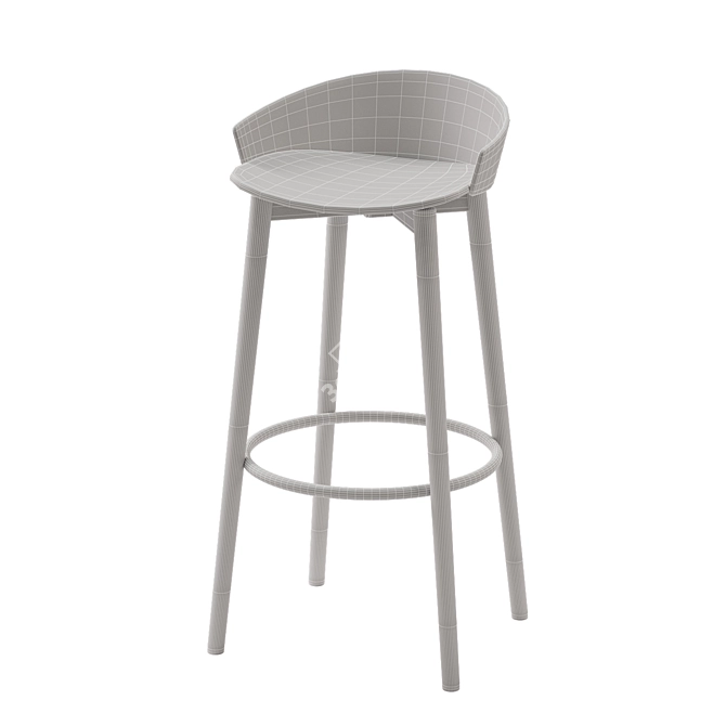 Modern Beech Barstool: Capdell Nix by Patrick Norguet 3D model image 3