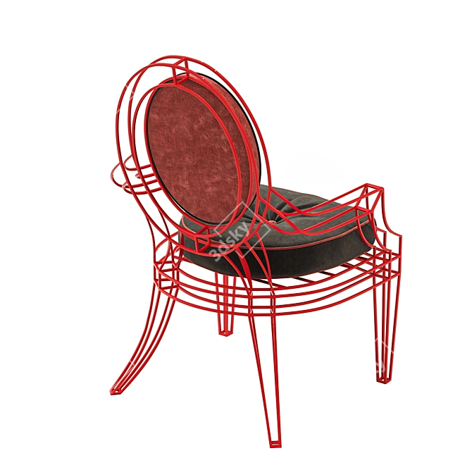 Casamidy Opera Capitone: Distinctive Metal and Upholstered Armchair 3D model image 2