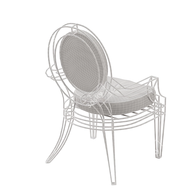 Casamidy Opera Capitone: Distinctive Metal and Upholstered Armchair 3D model image 4