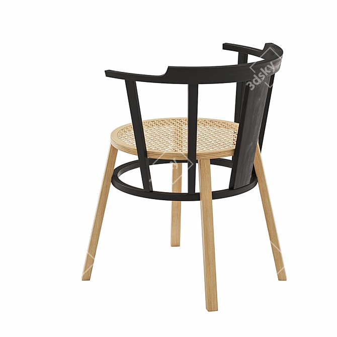 Revolutionary Windsor Chair: Offset Elegance 3D model image 2