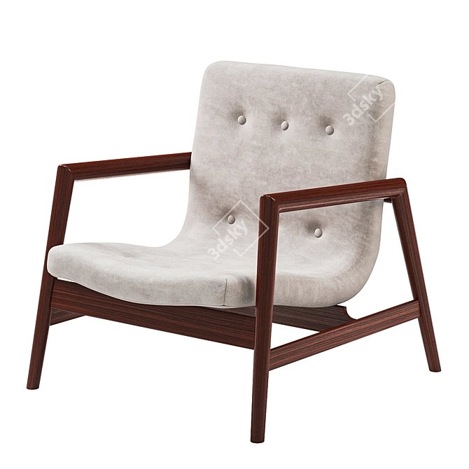 Cherrywood Elegance - Gustav Armchair 3D model image 1