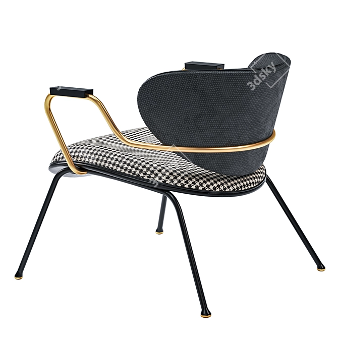 Elegant Retro Lounge Chair: Italian Designer Luxury 3D model image 2
