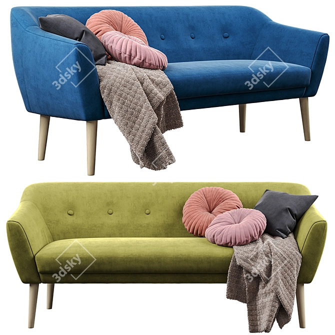 Signal Bergen 3: Stylish Scandinavian Sofa 3D model image 2