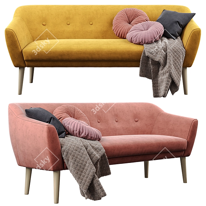 Signal Bergen 3: Stylish Scandinavian Sofa 3D model image 3