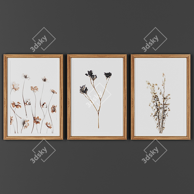 Wooden Frame Art Collection 3D model image 1