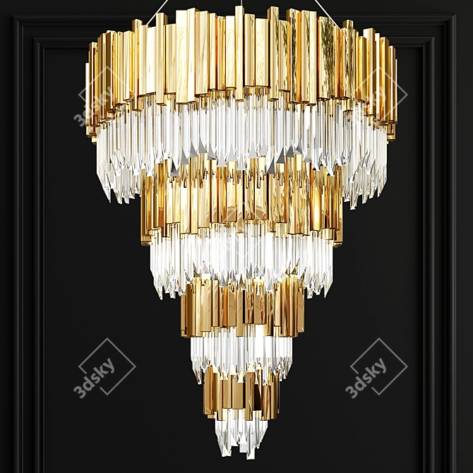 Regal Gold Chandelier Collection 3D model image 3