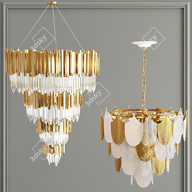 Regal Gold Chandelier Collection 3D model image 5