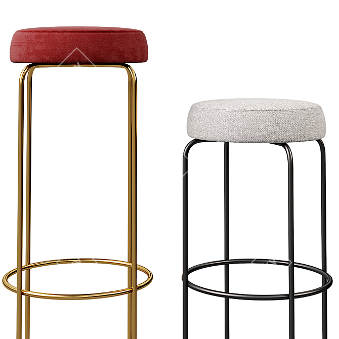 Interchangeable Ring Bar Stool Set 3D model image 3