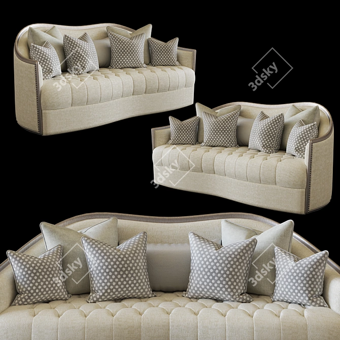 Tight Button-Tufted Milano Sofa 3D model image 1