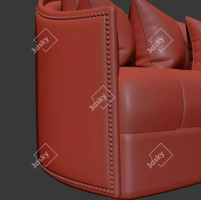 Tight Button-Tufted Milano Sofa 3D model image 3