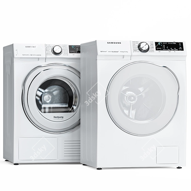 Samsung Washer and Dryer Set 3D model image 2