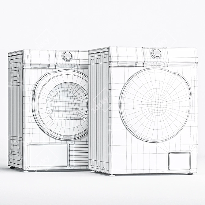 Samsung Washer and Dryer Set 3D model image 3