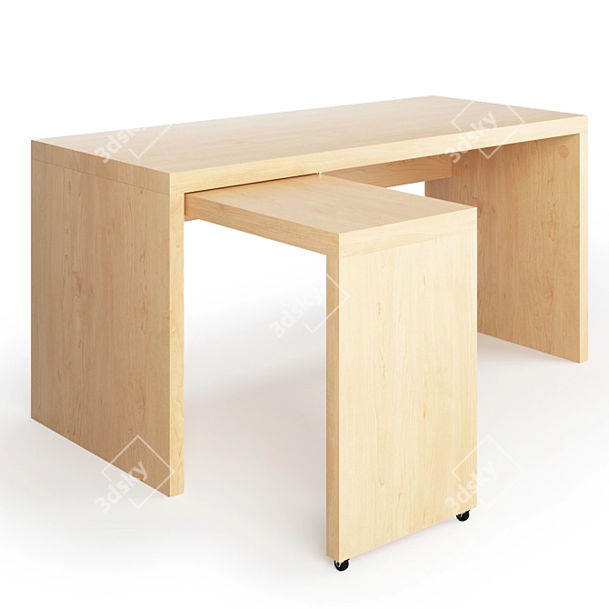 Versatile Ikea Malm Desk: Practical & Stylish 3D model image 2