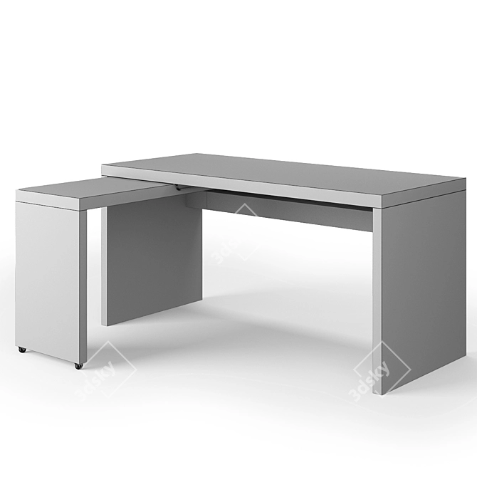 Versatile Ikea Malm Desk: Practical & Stylish 3D model image 5