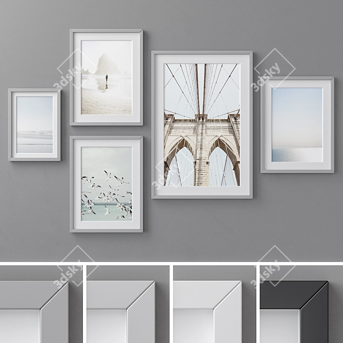  Memories Collection: 85-Piece Photo Frames Set 3D model image 1