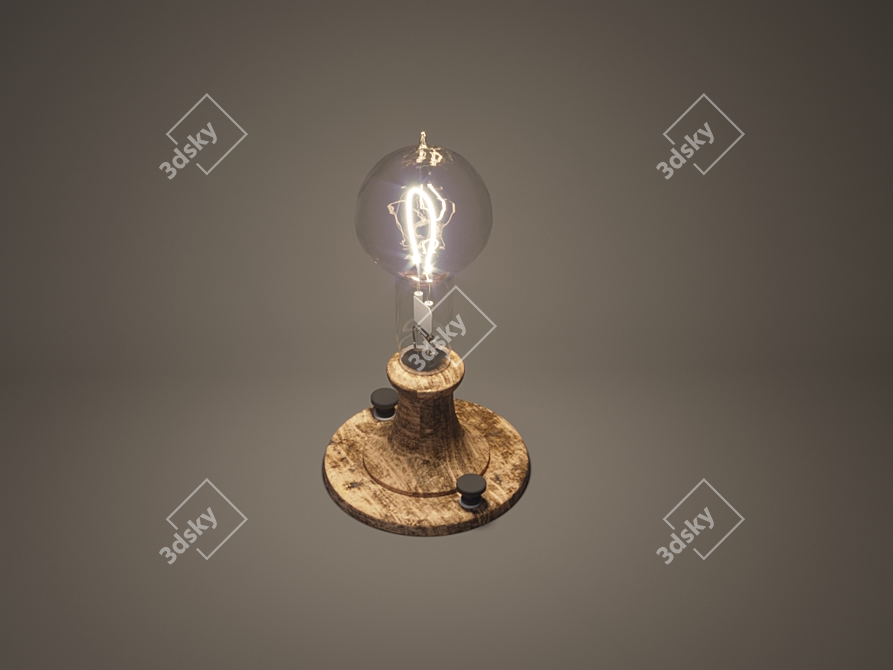 Render-Like Textured Incandescent Lamp 3D model image 1