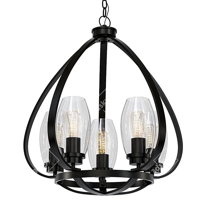 Kichler Tuscany 22" Chandelier: Elegant Oiled Bronze 3D model image 1